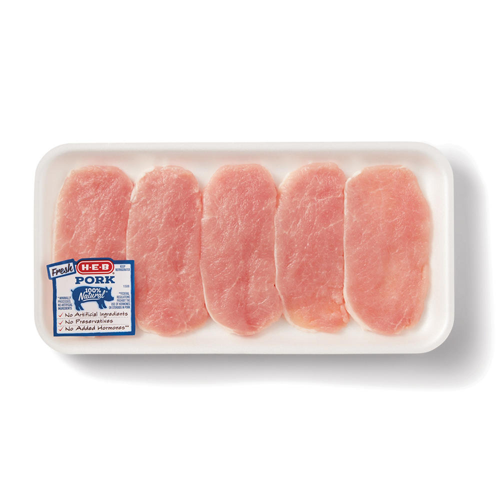 H-E-B Boneless Center Loin Pork Chops, Wafer Thin, Avg. 0.57 lb