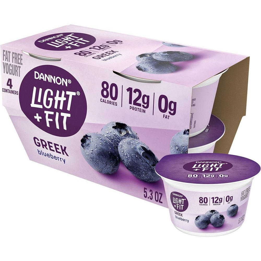 Light + Fit Nonfat Greek Yogurt 4 pk - Blueberry, 5.3 oz