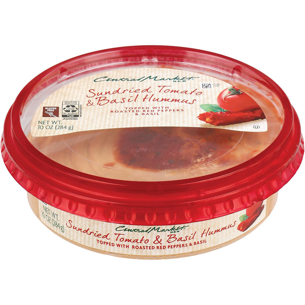 Central Market Sundried Tomato and Basil Hummus, 10 oz