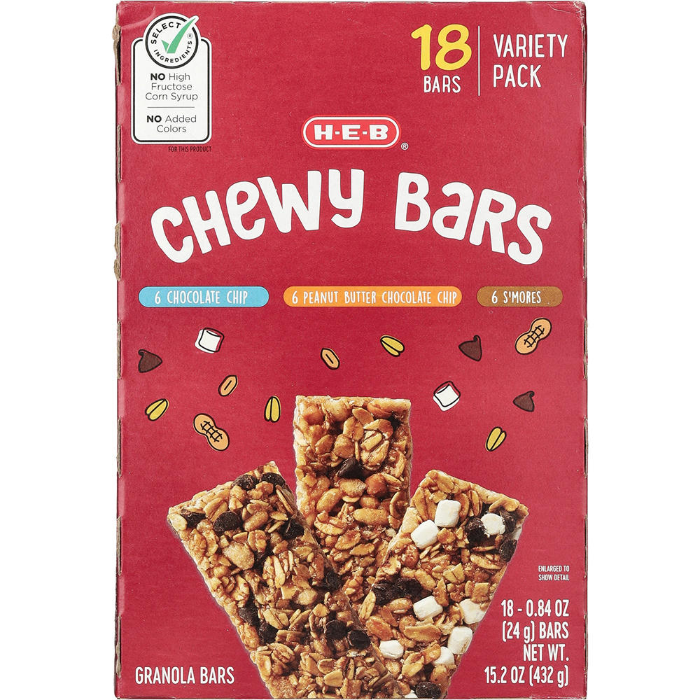 H-E-B Chewy Bars Variety Pack, 18 ct