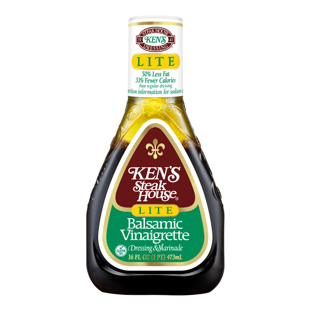 Ken's Steak House Lite Balsamic Vinaigrette Dressing, 16 oz