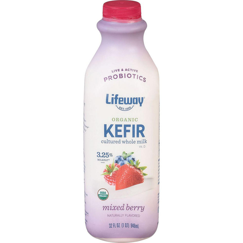 Lifeway Organic Whole Milk Mixed Berry Kefir, 32 oz