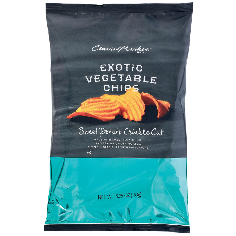 Central Market Crinkle Cut Sweet Potato Exotic Vegetable Chips, 5.75 oz