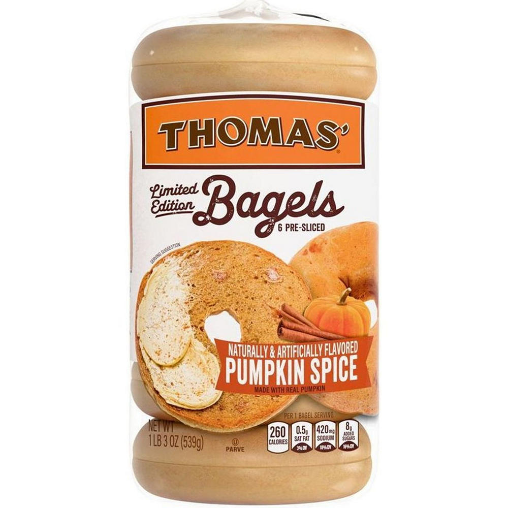 Thomas' Pumpkin Spice Bagels, 6 ct