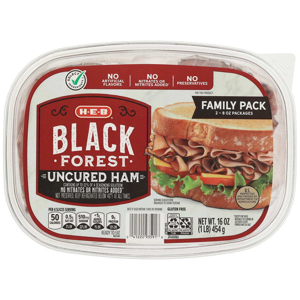 H-E-B Black Forest Ham Lunch Meat - Family Pack, 16 oz