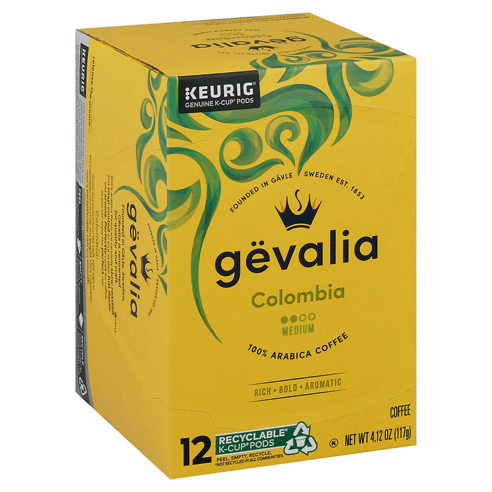 Gevalia Colombia Medium Roast Single Serve Coffee K Cups, 12 ct