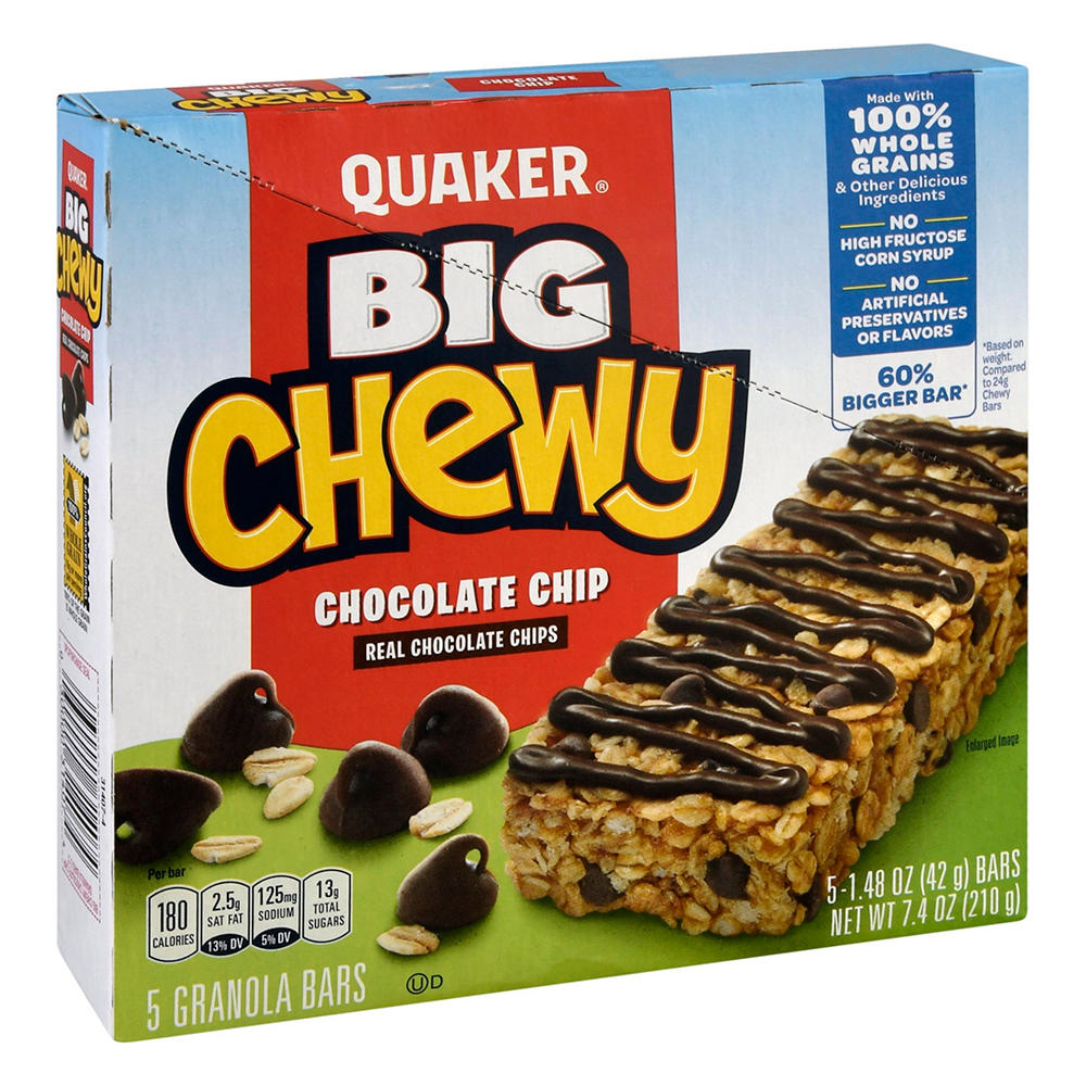 Quaker Big Chewy Chocolate Chip Granola Bars, 5 ct