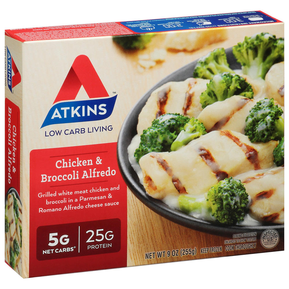Atkins Low Carb Living Chicken & Broccoli Alfredo Frozen Meal, 9 oz