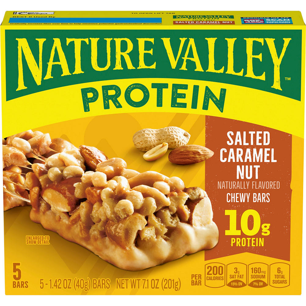 Nature Valley 10g Protein Chewy Bars - Salted Caramel Nut, 5 ct
