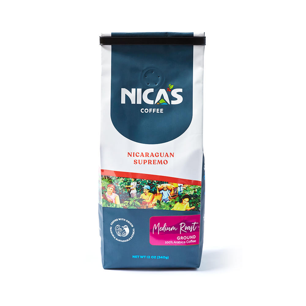 Nica's Coffee Nicaraguan Supremo Medium Roast Ground Coffee, 12 oz