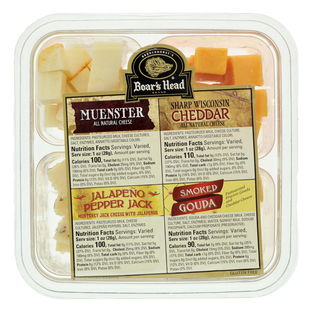 Boar's Head Four Variety Cheese Cubes, Avg. 0.8 lb