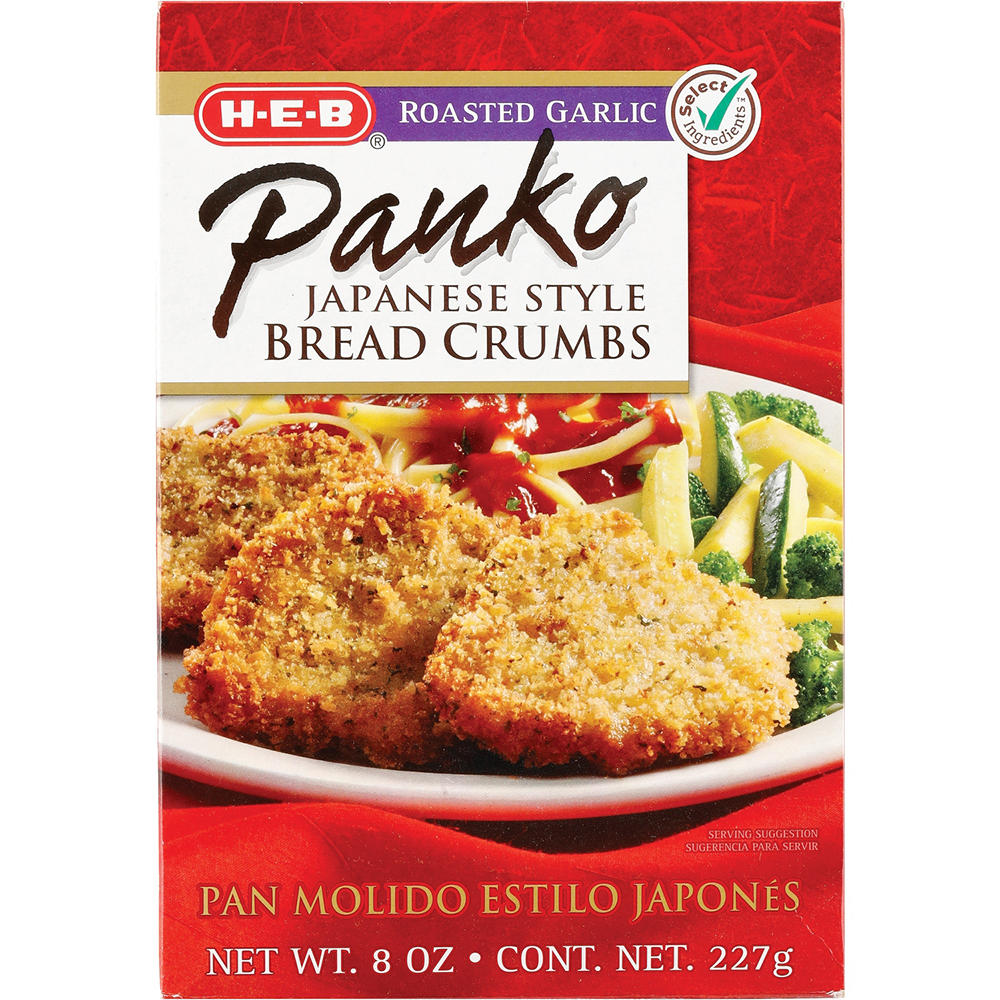 H-E-B Roasted Garlic Panko Bread Crumbs, 8 oz