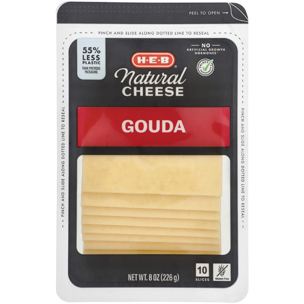 H-E-B Gouda Sliced Cheese, 10 ct