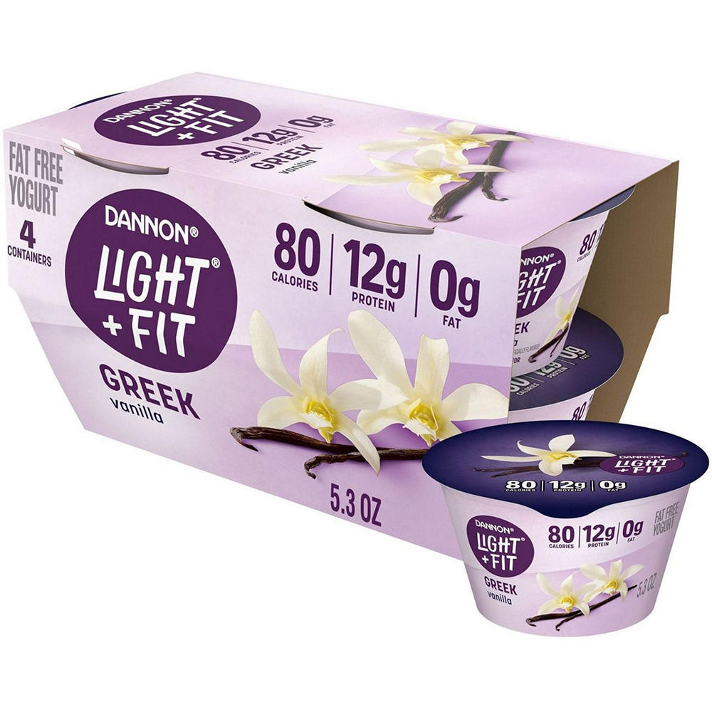 Light + Fit Nonfat Greek 4 pk Yogurt - Vanilla, 5.3 oz