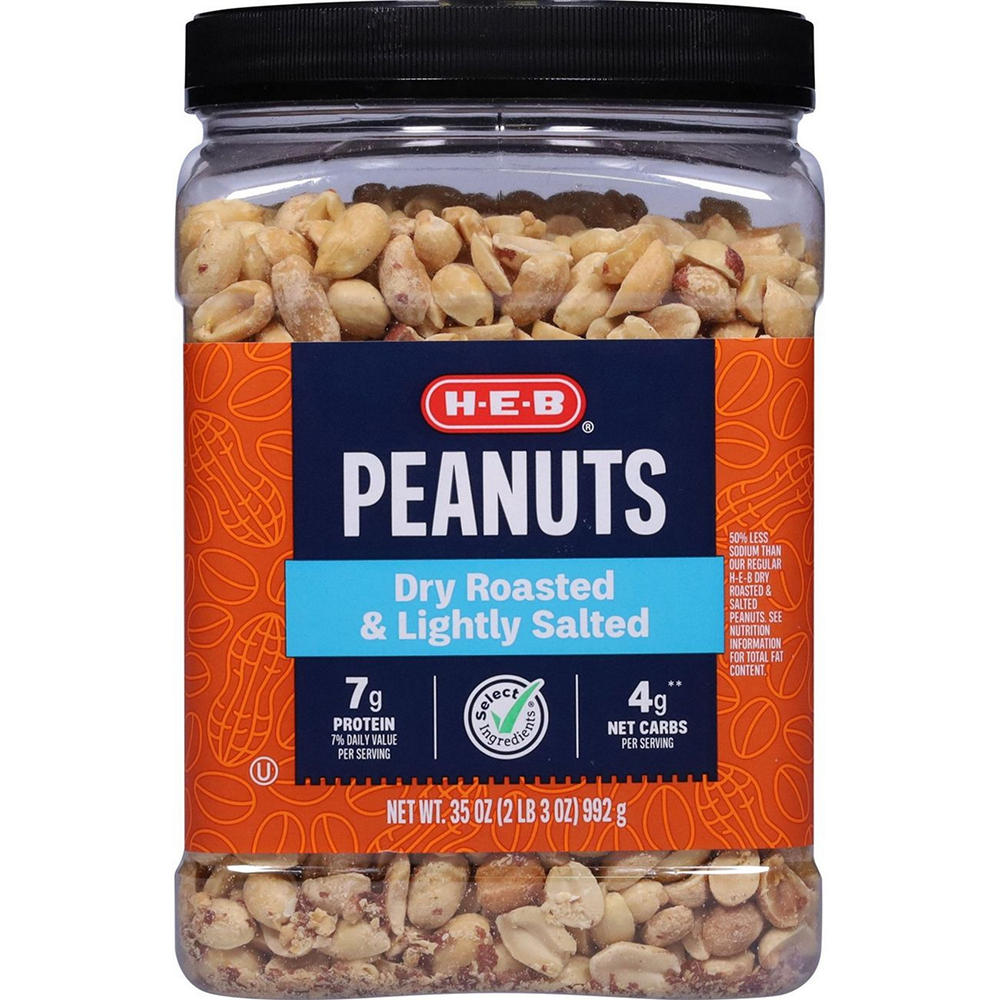 H-E-B Lightly Salted Dry Roasted Peanuts, 35 oz