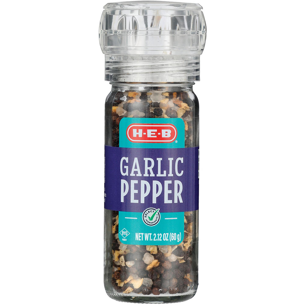H-E-B Garlic Pepper Grinder, 2.12 oz