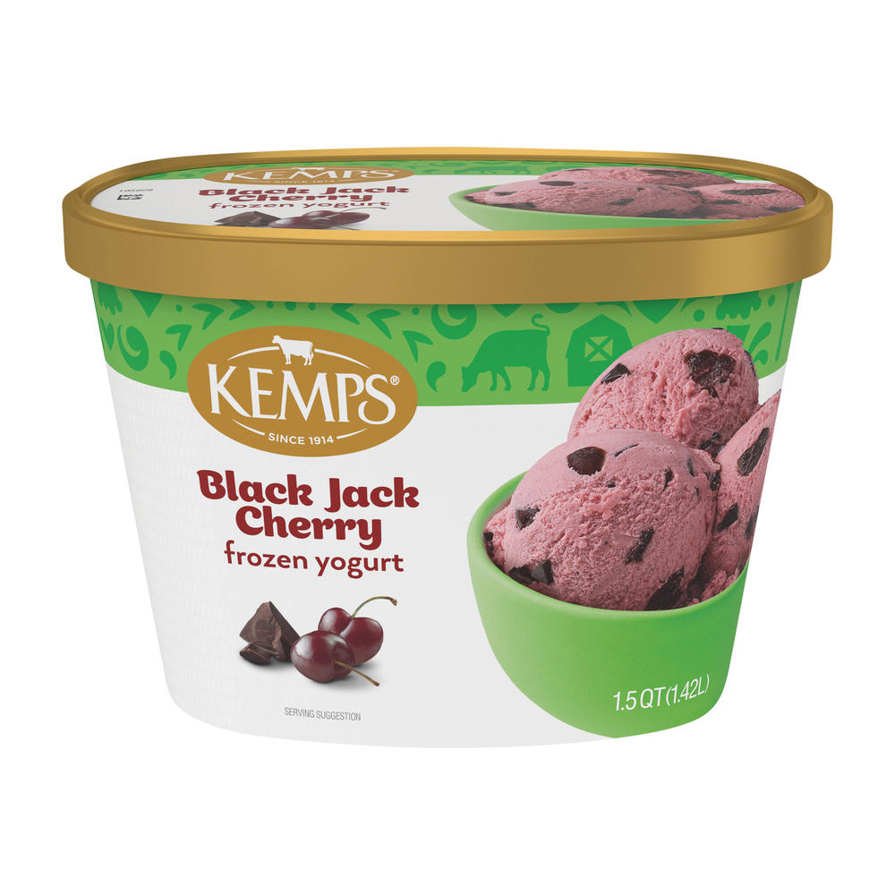 Kemps Black Jack Cherry Frozen Yogurt, 1.5 qt