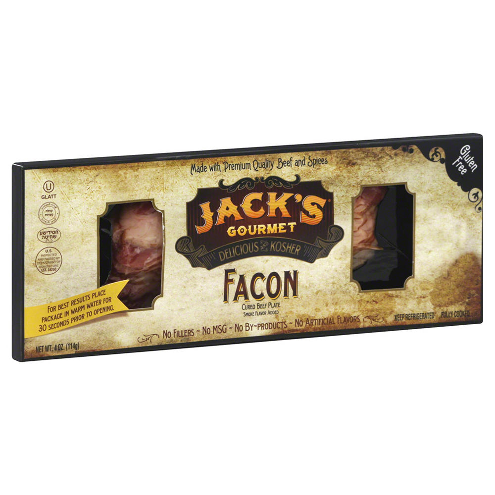 Jack's Gourmet Kosher Delicious and Kosher Facon Cured Beef, 4 oz