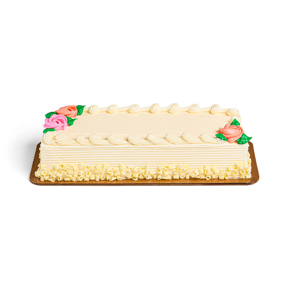 H-E-B Bakery French Buttercream White Cake, 1/8 Bar