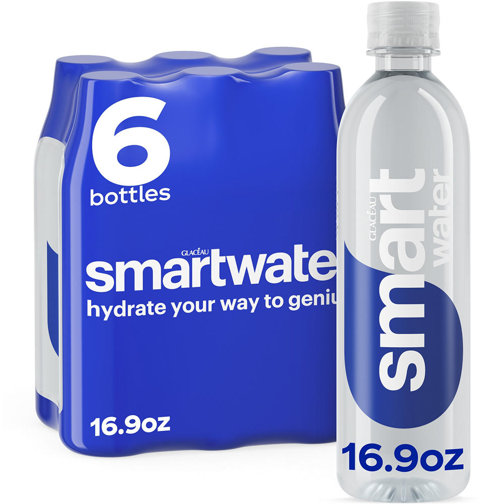 smartwater Vapor Distilled Water 6 pk Bottles, 16.9 oz
