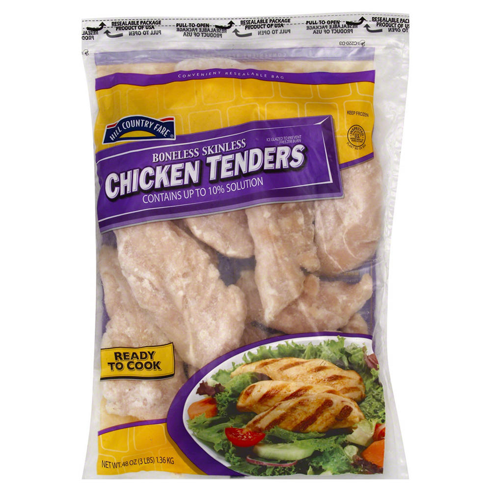 Hill Country Fare Boneless Skinless Chicken Tenders Frozen, 48 oz