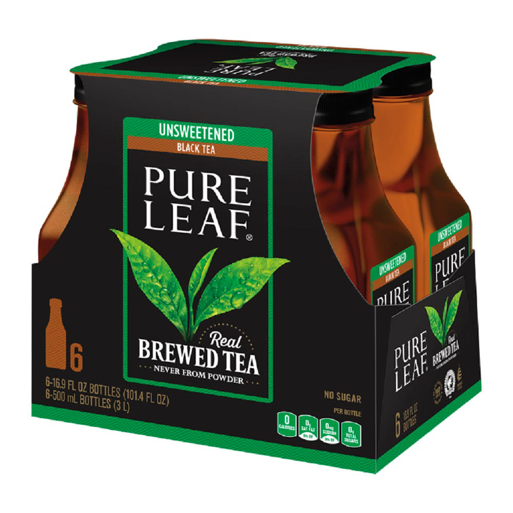Pure Leaf Unsweetened Tea 6 pk Bottles, 16.9 oz