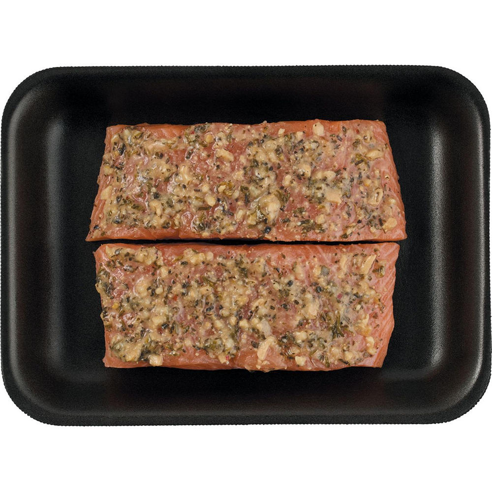 H-E-B Fish Market Atlantic Salmon Fillets - Garlic Pesto, 2 ct