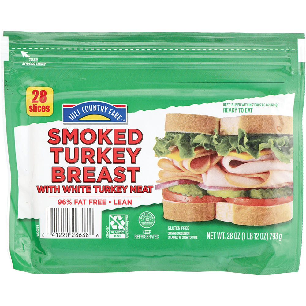 Hill Country Fare Smoked Turkey Breast Lunch Meat, 28 oz