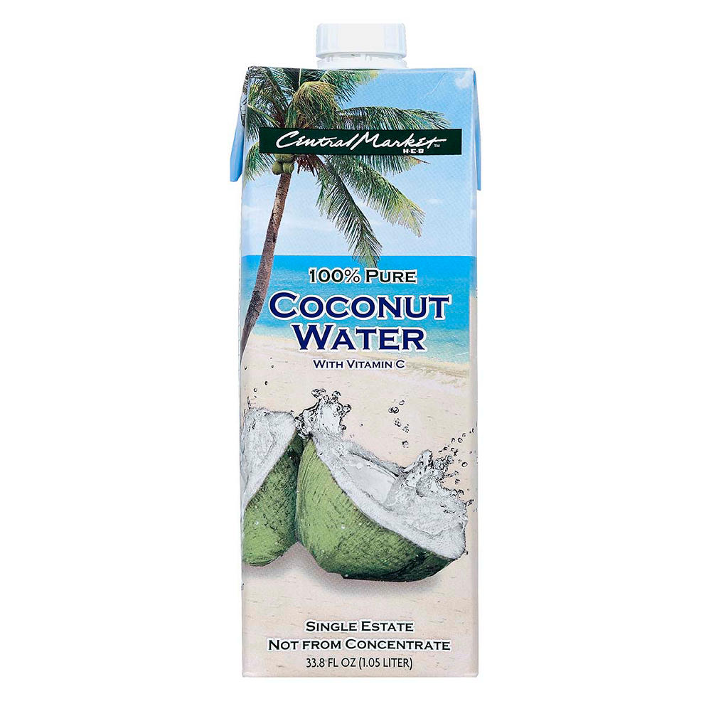 Central Market 100% Pure Coconut Water With Vitamin C, 33.8 oz
