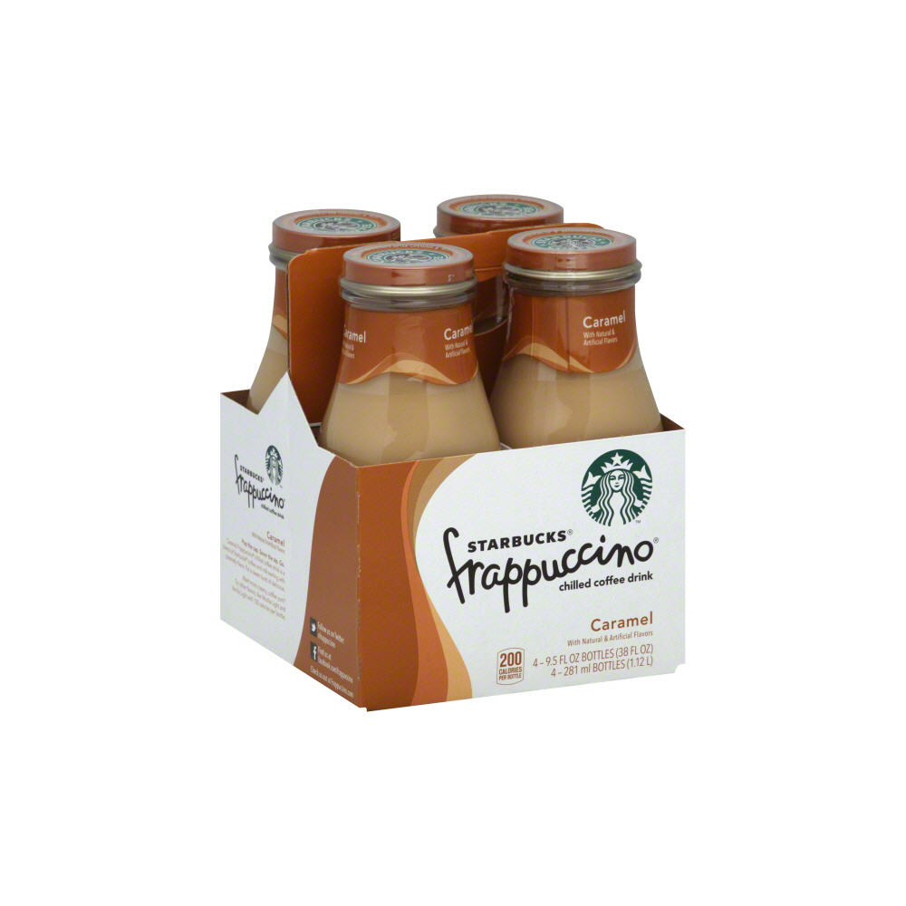 Starbucks Caramel Frappuccino Chilled Coffee Drink 4 pk Bottles, 9.5 oz