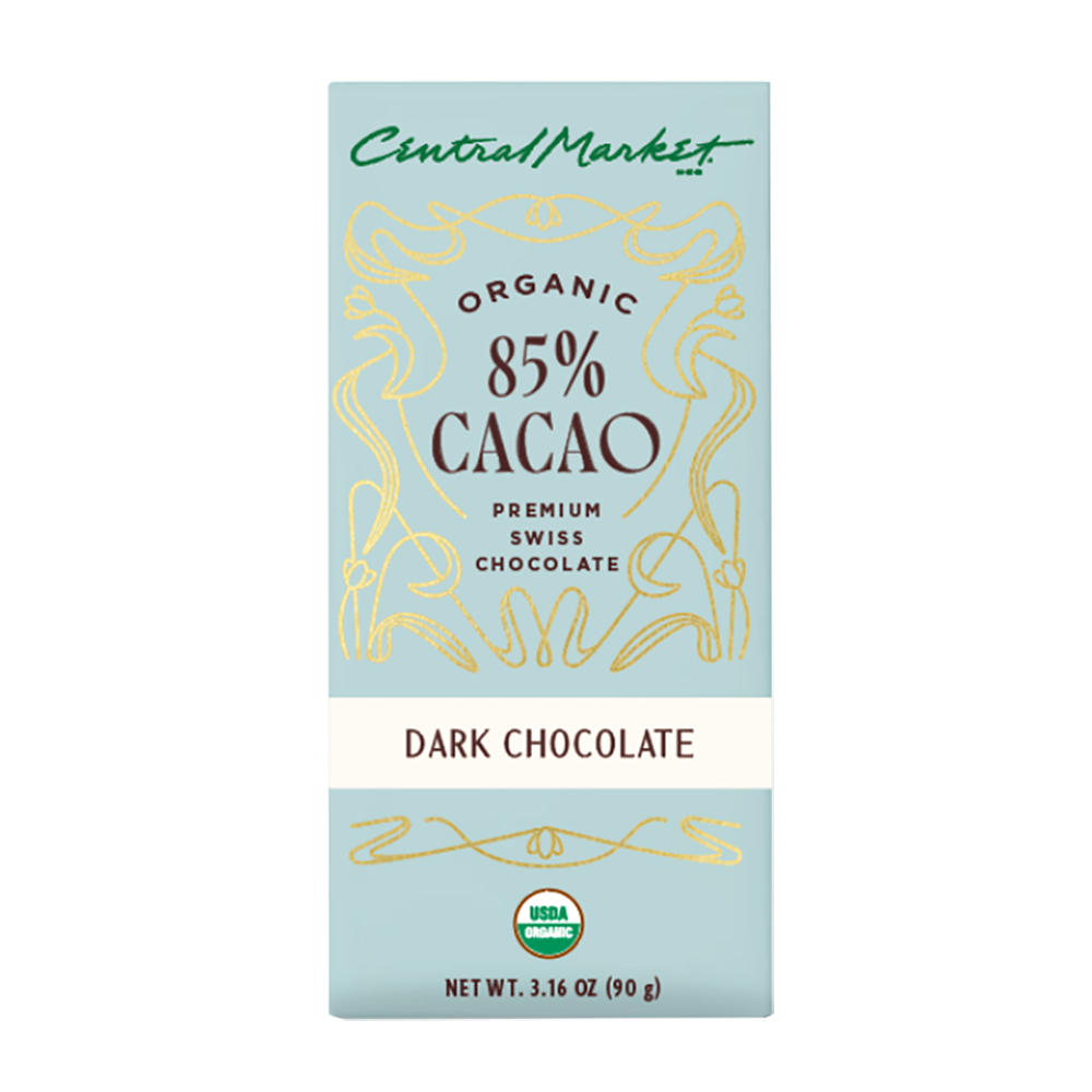 Central Market Organic 85% Cacao Dark Chocolate Bar, 3.16 oz