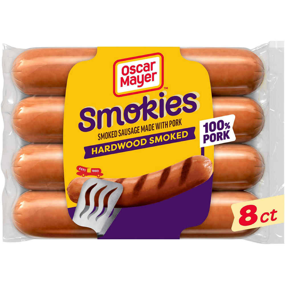 Oscar Mayer Smokies Hardwood Smoked Sausage Hot Dogs, 8 ct