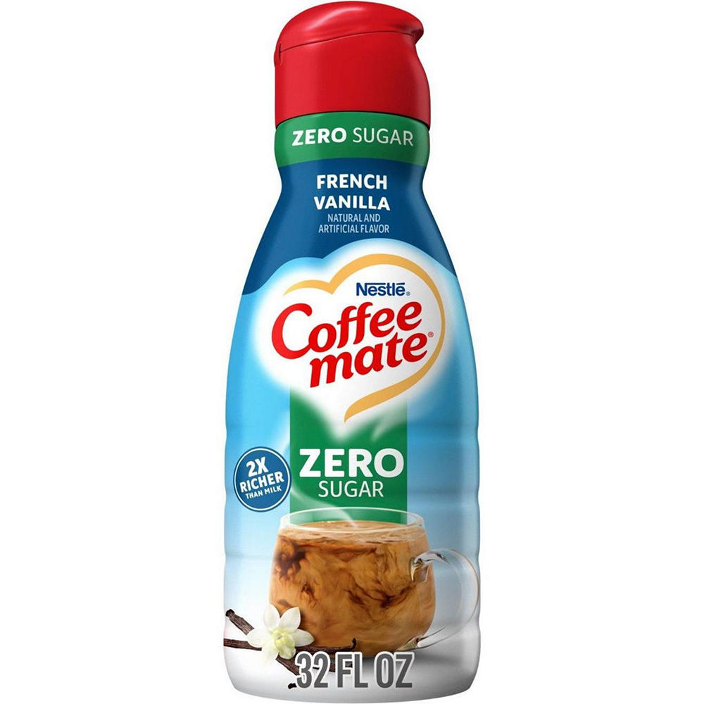 Nestle Coffee Mate Zero Sugar Liquid Coffee Creamer - French Vanilla , 32 oz