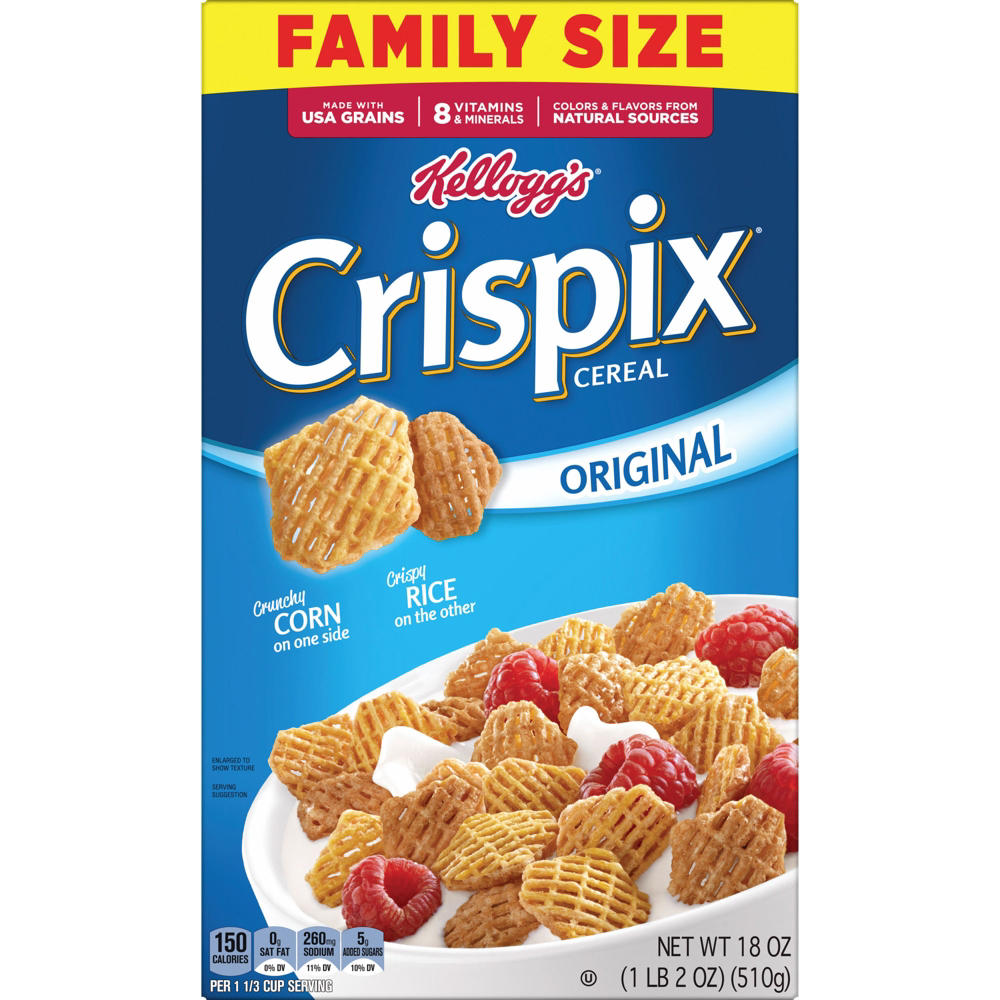 Kellogg's Crispix Original Cold Breakfast Cereal, 18 oz