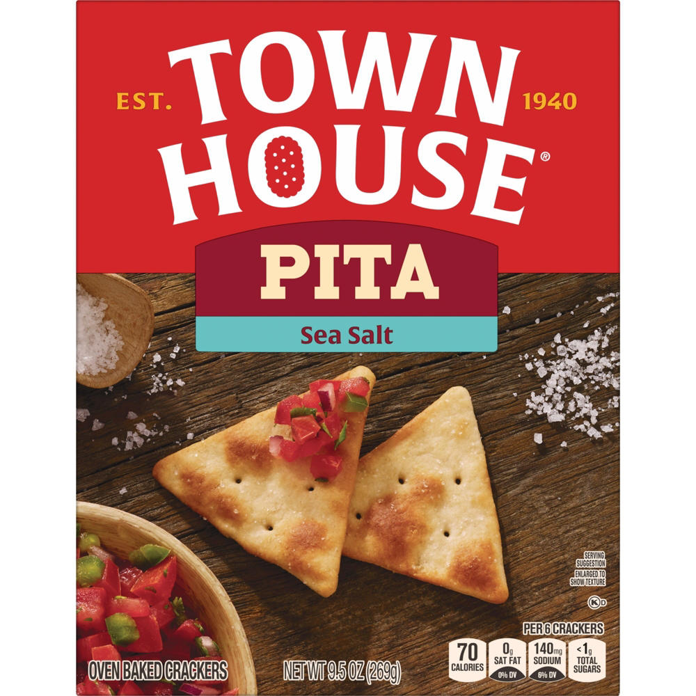Kellogg's Town House Pita Crackers - Sea Salt, 9.5 oz