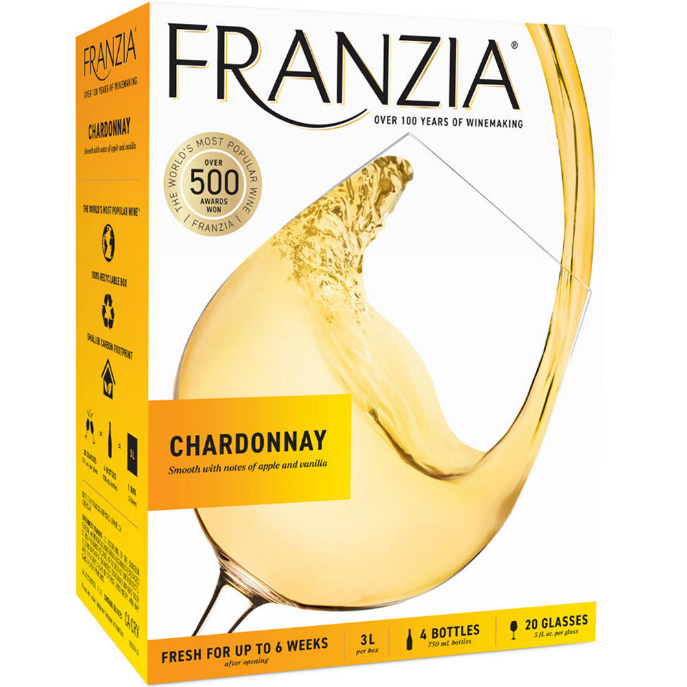Franzia Chardonnay California Box White Wine, 3 L
