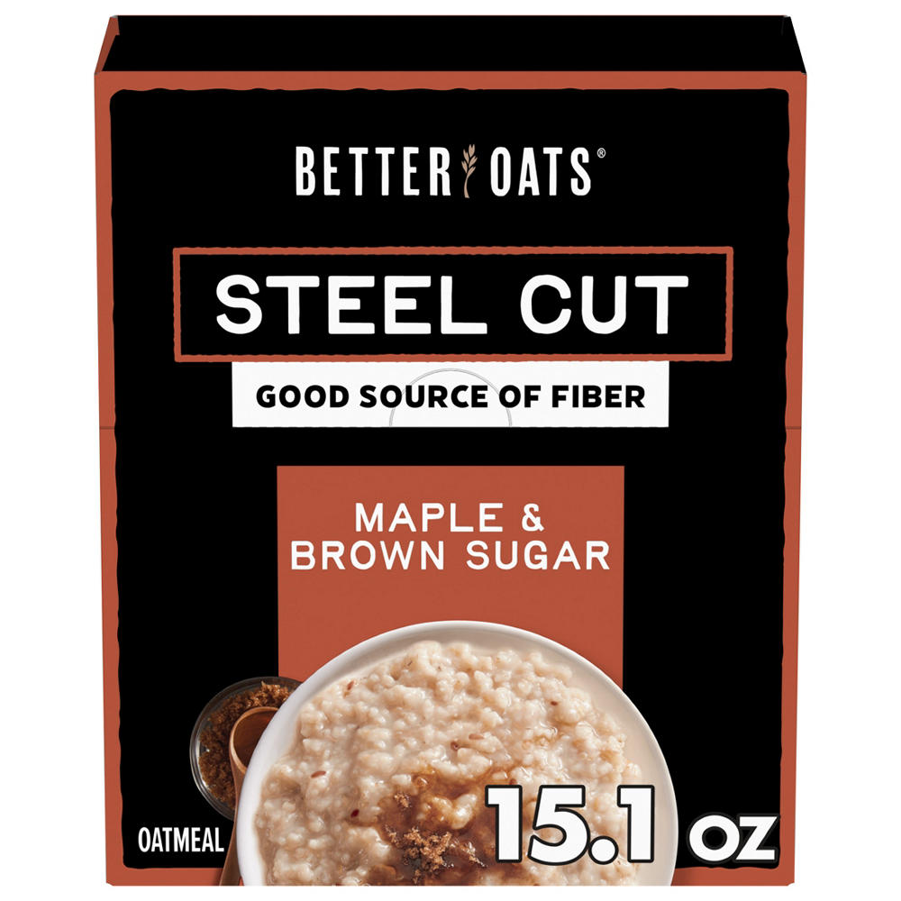 Better Oats Steel Cut Instant Oatmeal - Maple & Brown Sugar, 10 ct