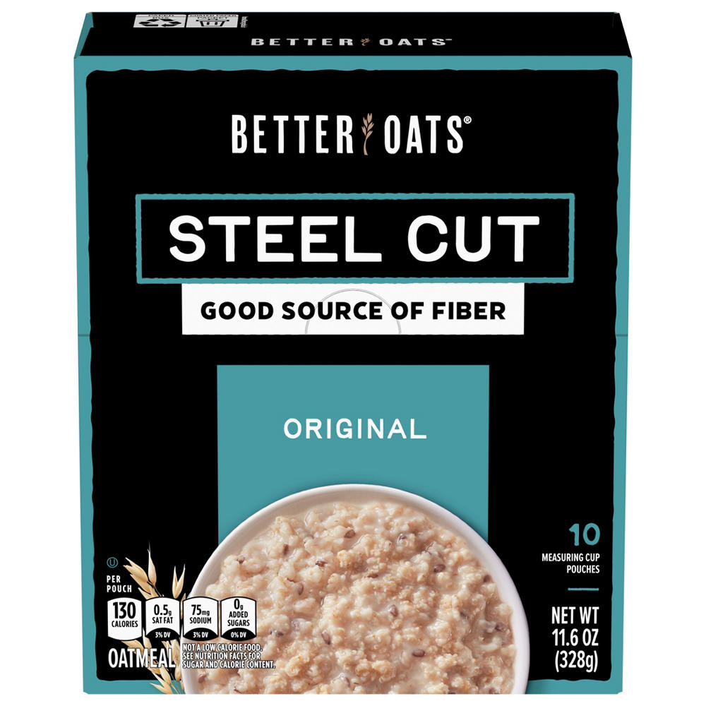 Better Oats Steel Cut Instant Oatmeal - Original, 10 ct