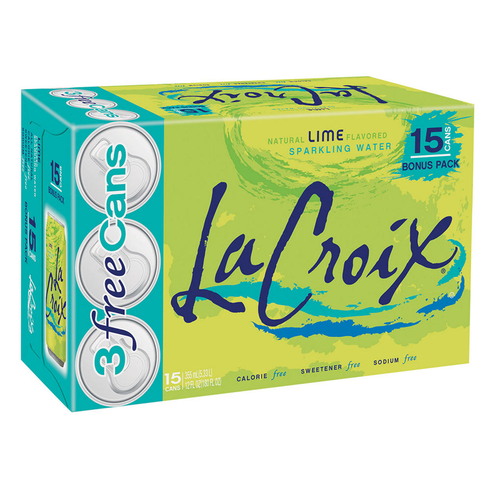 LaCroix Lime Sparkling Water 15 PK Cans, 12 oz