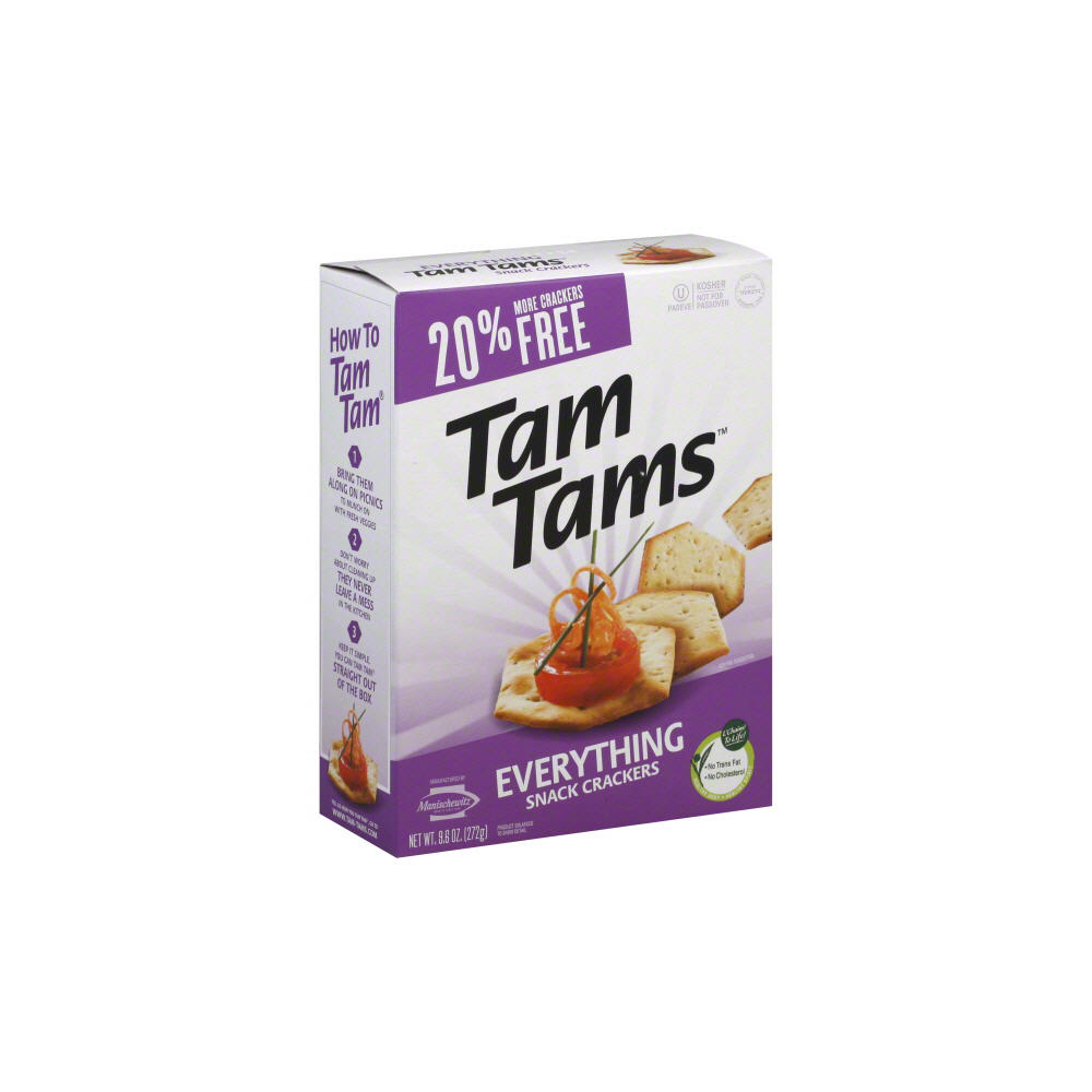 Tam Tams Kosher Everything Snack Crackers, 9.6 oz