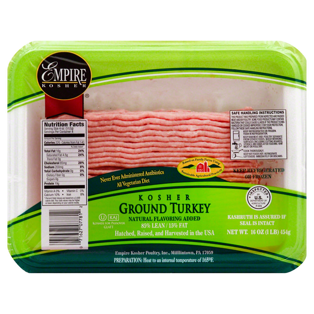 Empire Kosher Ground Turkey, 16 oz