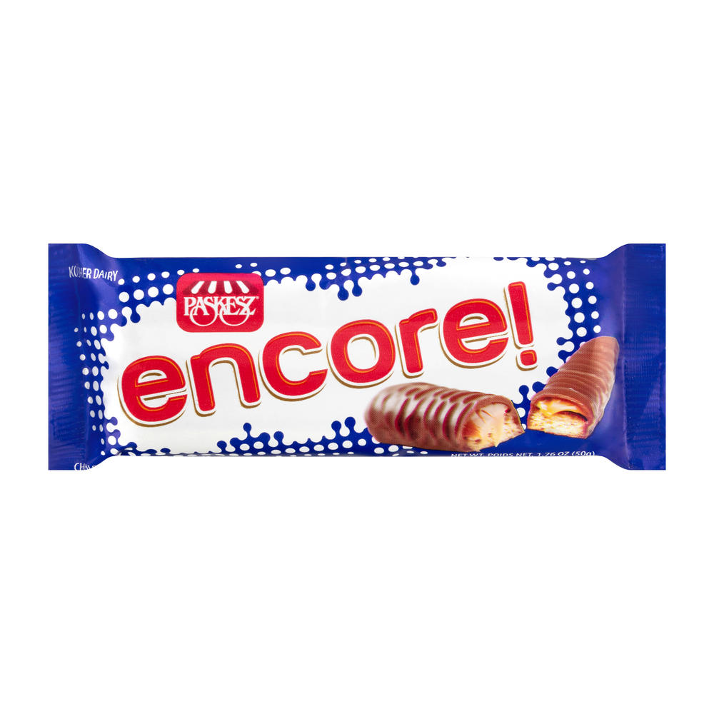 Paskesz Encore! Kosher Chocolate Cookie Caramel Candy Bar, 2 oz