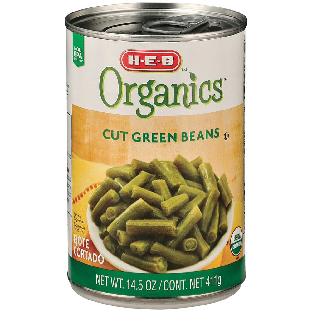 H-E-B Organics Cut Green Beans, 14.5 oz