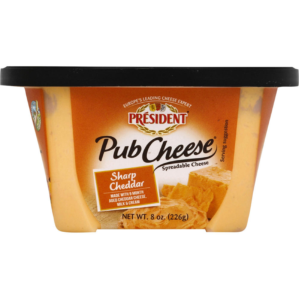 President Sharp Cheddar Pub Cheese, 8 oz
