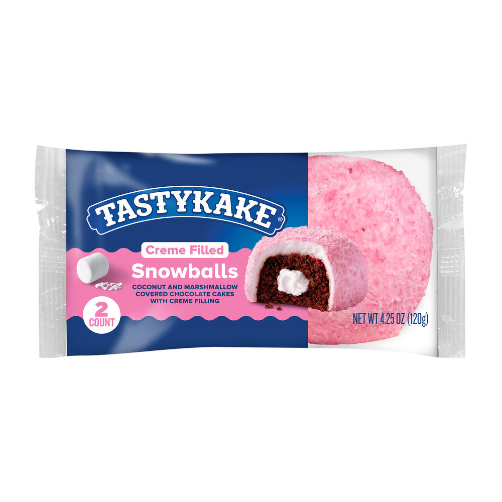 Tastykake Creme Filled Snowballs, 2 ct