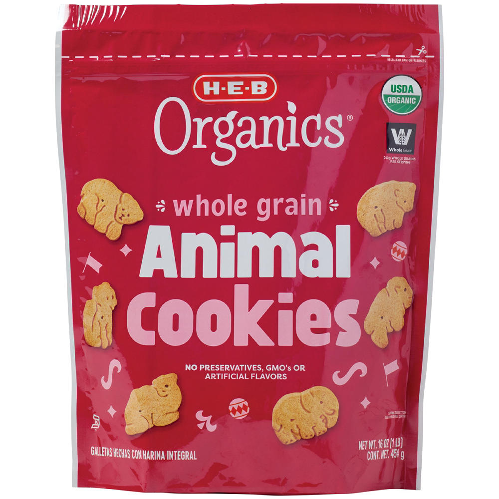 H-E-B Organics Whole Grain Animal Cookies, 16 oz