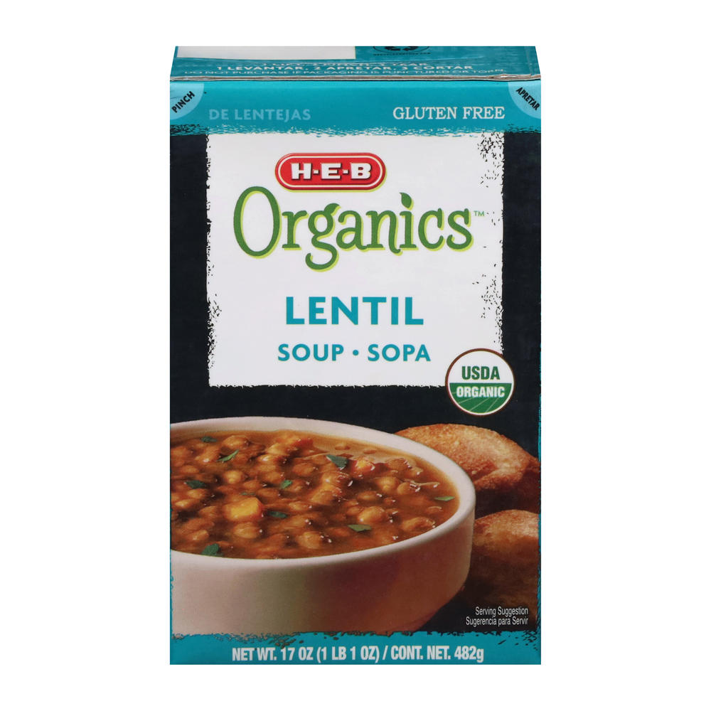 H-E-B Organics Lentil Soup, 17 oz