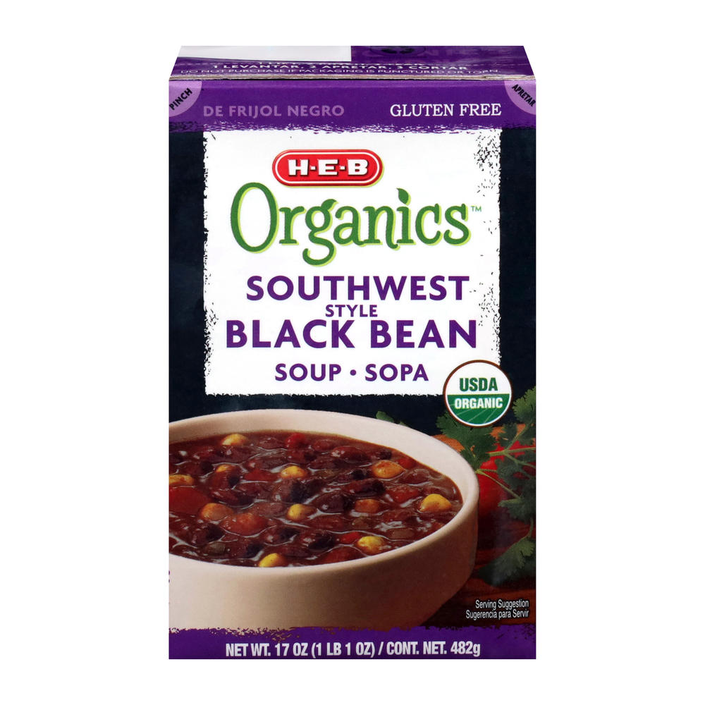 H-E-B Organics Southwest Style Black Bean Soup, 17 oz