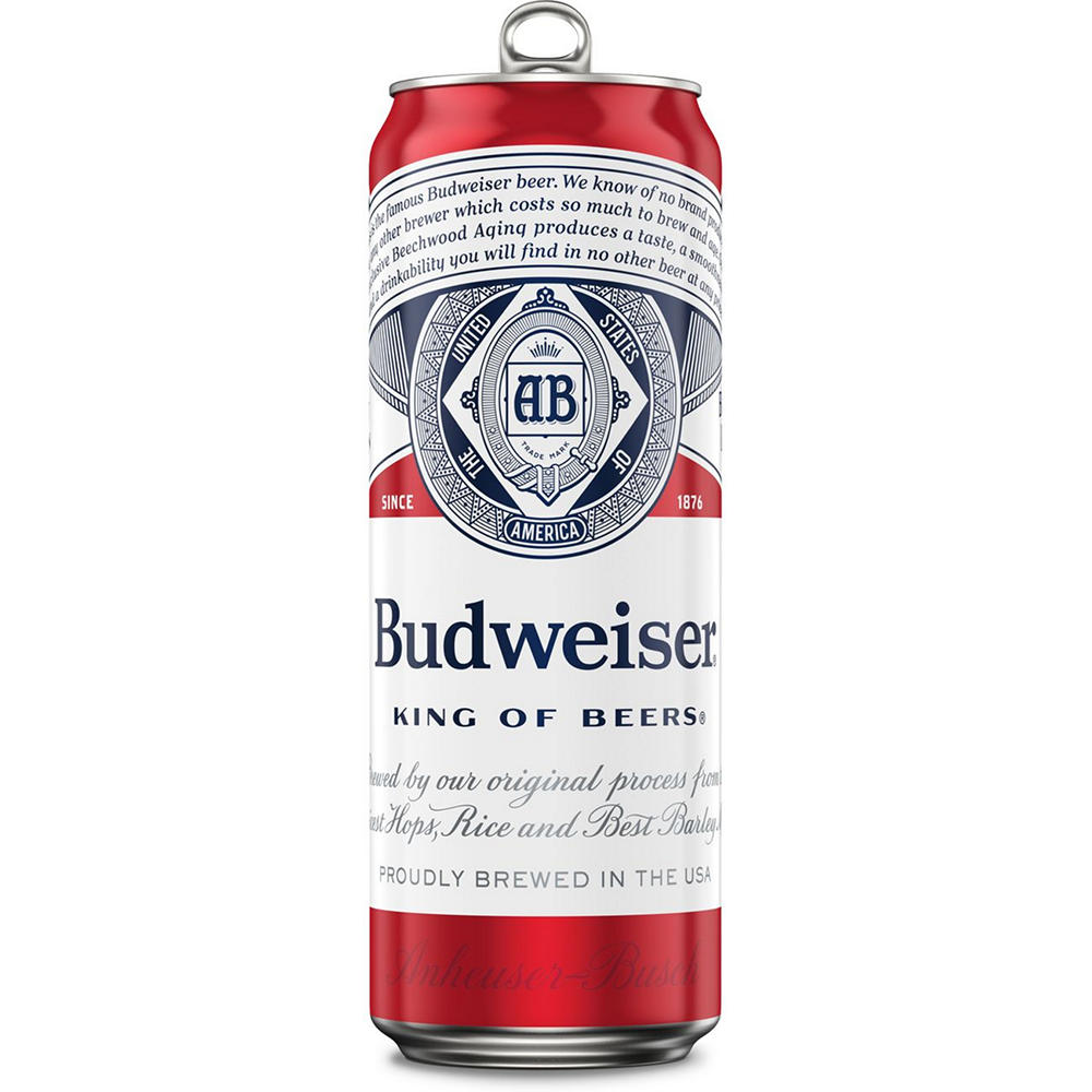 Budweiser American Lager Beer Can, 25 oz