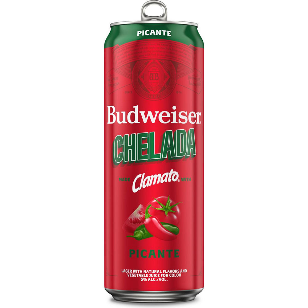 Budweiser Chelada with Clamato Lager Beer - Picante, 25 oz